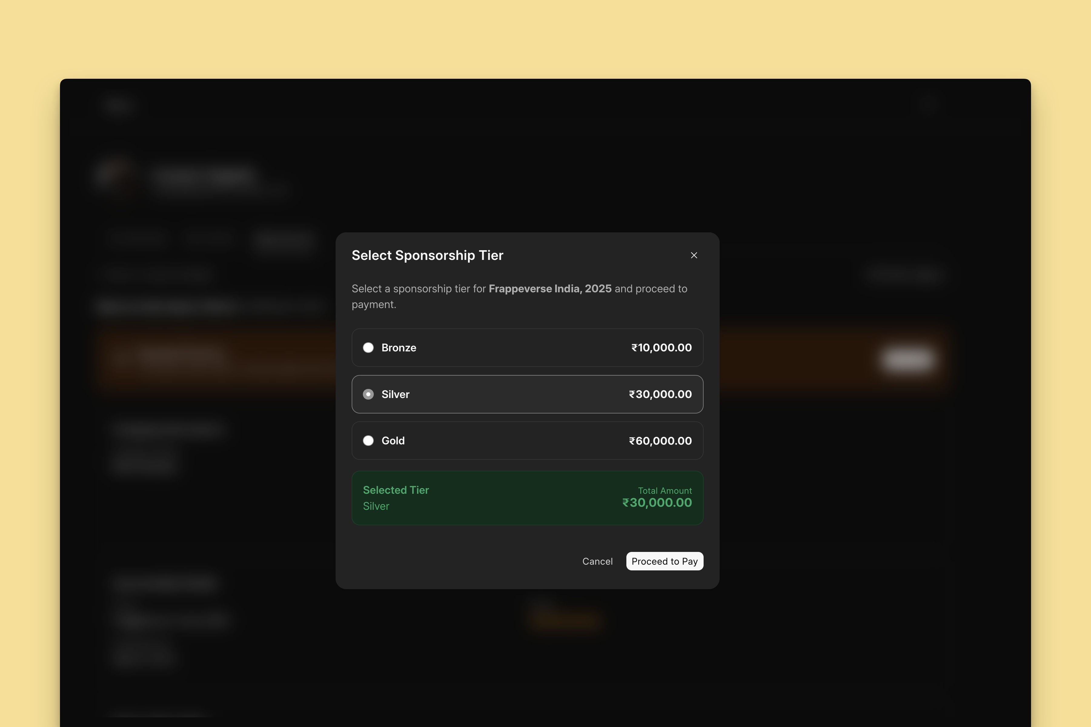Sponsorship Payment